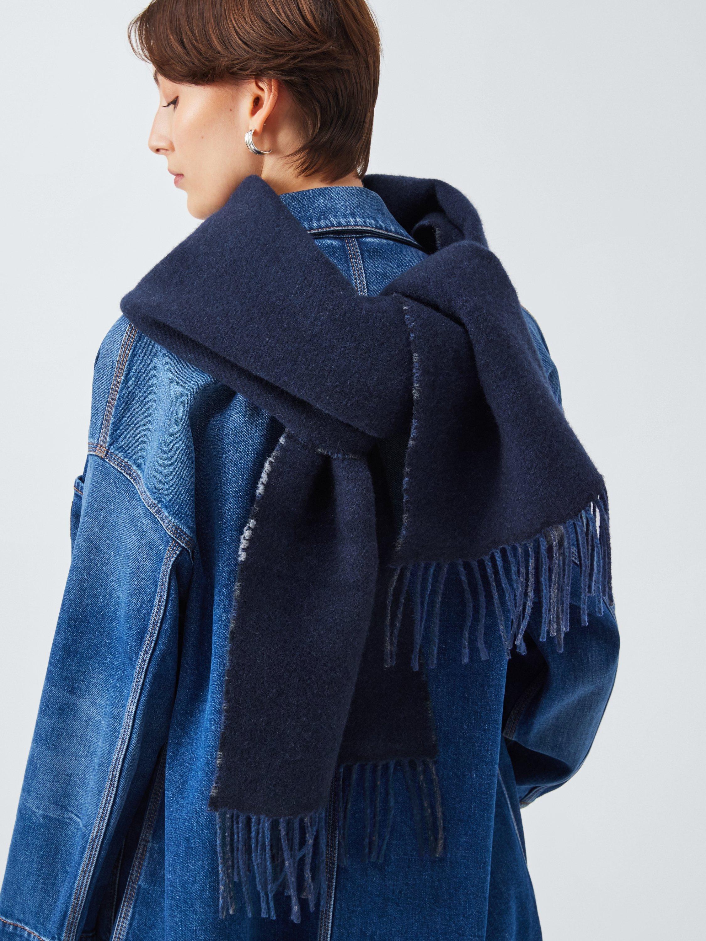 Product image 5 of 5, which shows Weekend MaxMara Pagella Check Wool Rich Scarf, Blue/Multi