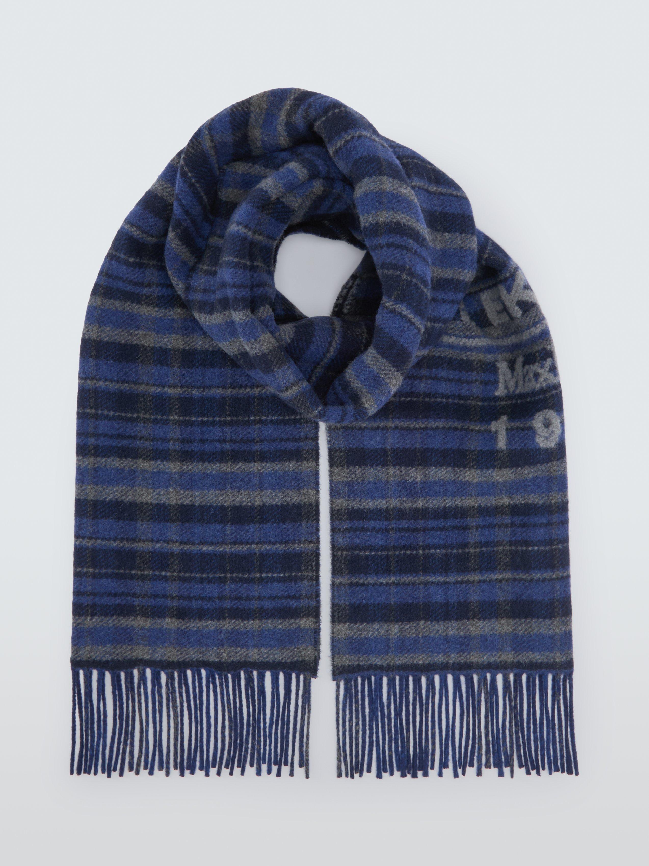 Product image 2 of 5, which shows Weekend MaxMara Pagella Check Wool Rich Scarf, Blue/Multi