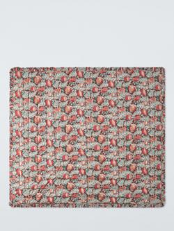 John Lewis x Sanderson Cantaloupe Quilted Frilled Bedspread, Multi - view 2, Mulberry