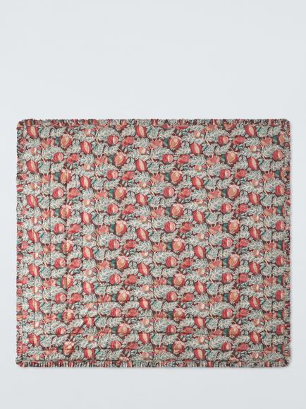 John Lewis x Sanderson Cantaloupe Quilted Frilled Bedspread, Multi - view 2, Mulberry