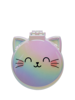 Legami Kitty Hairbrush & Mirror, Grey, Grey