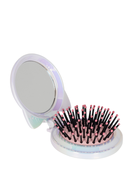 Legami Kitty Hairbrush & Mirror, Grey - view 2, Grey