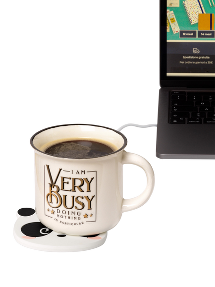 Legami Panda USB Mug Warmer, Multi Black - view 2, Multi Black