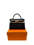 Pre-loved Hermès 2024 Kelly 20 Epsom Sellier Leather Top Handle Grab Bag, Black