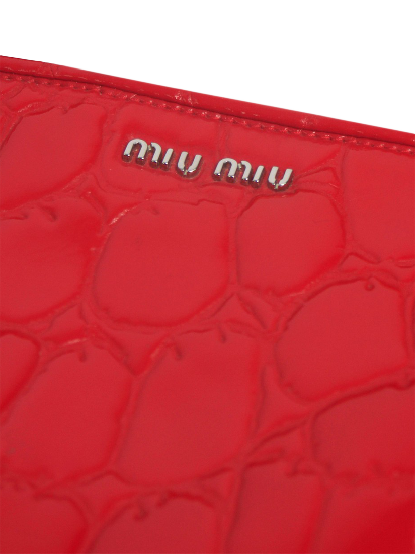 Product image 6 of 8, which shows Pre-loved Miu Miu Leather Reptile Effect Shoulder Bag, Red