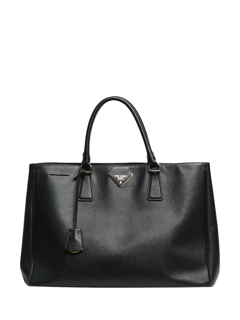 Pre-loved Prada Saffiano Galleria Grab Bag, Black
