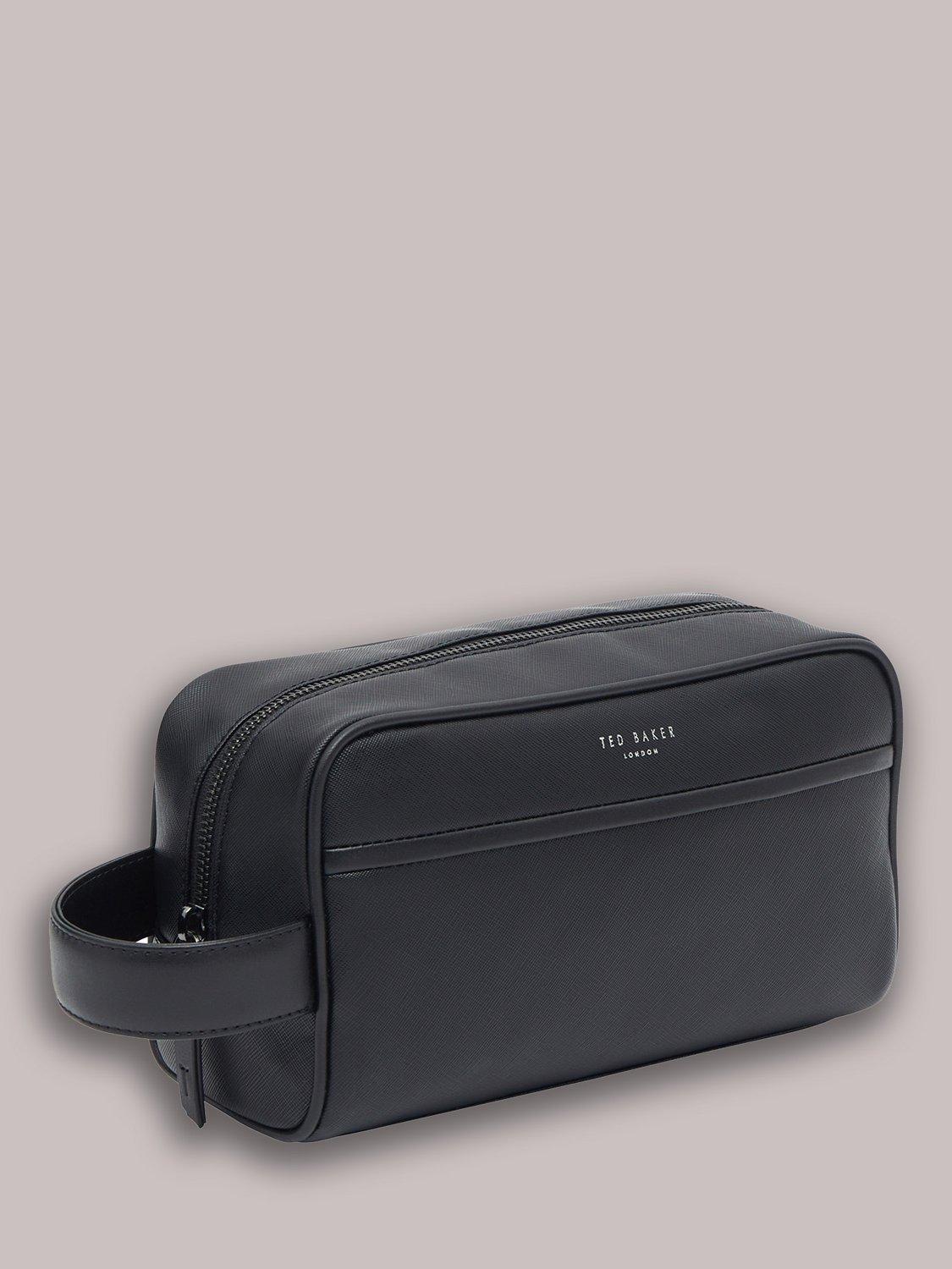 Ted Baker Samberg Leather Wash Bag, Black