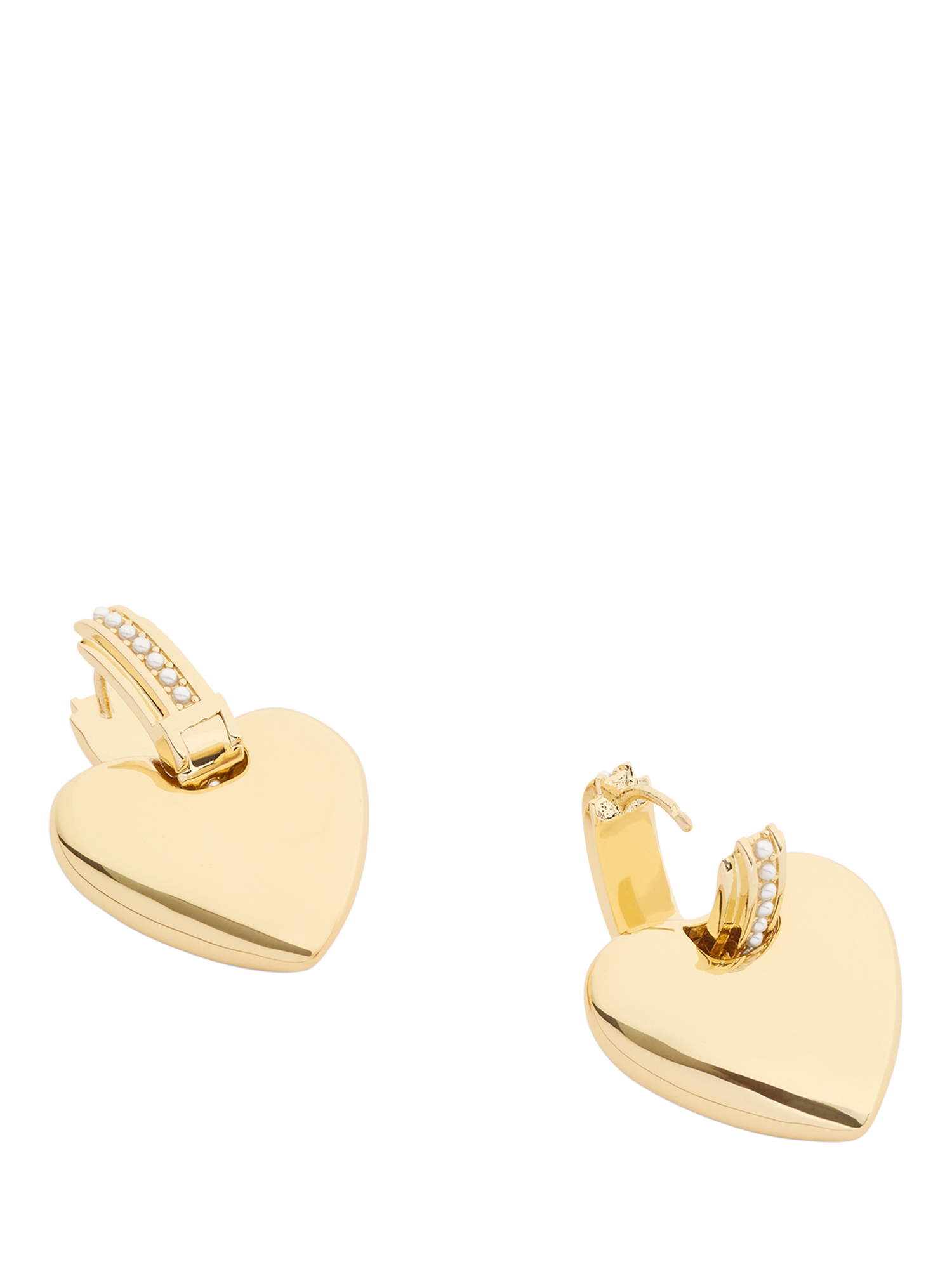 Product image 2 of 2, which shows Coach Signature C Heart Drop Earrings, Gold
