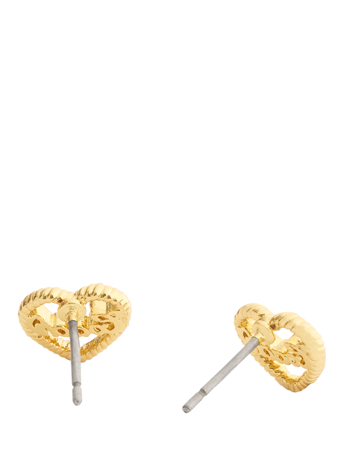 Product image 2 of 2, which shows Coach Textured Open Heart Earrings, Gold
