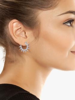 AllSaints Medium Pearl Hoop Earrings, Warm Silver - view 2, Warm Silver