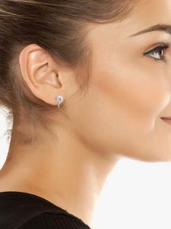 AllSaints Pearl Huggie and Stud Earrings, Pack of 2 Pairs, Shiny Gold - view 2, Shiny Gold