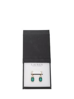 Lauren Ralph Lauren Crystal Drop Earrings - view 2, Gold/Green