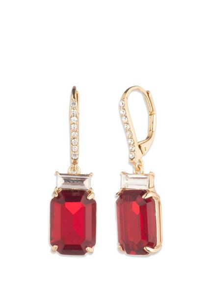 Lauren Ralph Lauren Crystal Drop Earrings, Gold/ Red