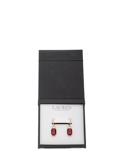 Lauren Ralph Lauren Crystal Drop Earrings - view 2, Gold/ Red