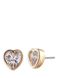 Lauren Ralph Lauren Crystal Heart Stud Earrings, Gold/ Clear, Gold/ Clear