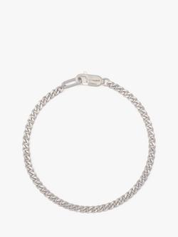 AllSaints Sterling Silver Curb Chain Link Strand Bracelet, Shiny Silver