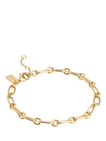 Coach Refined Chain Link Charm Starter Bracelet, Gold, Gold