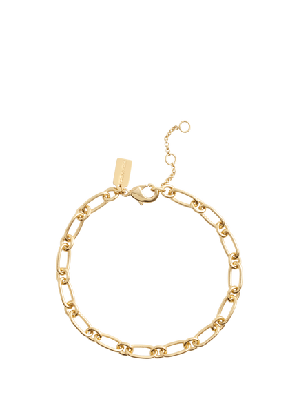 Coach Refined Chain Link Charm Starter Bracelet, Gold - view 2, Gold