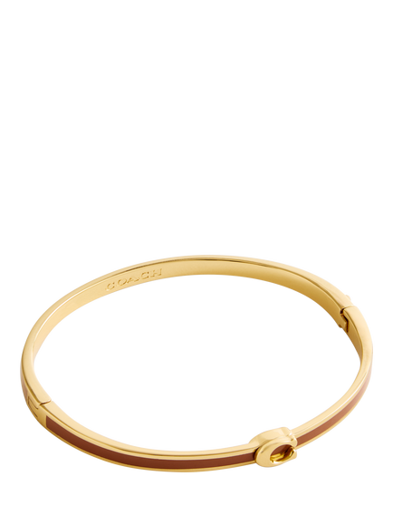 Coach Minimal Hinged Bangle Bracelet, Gold, Gold