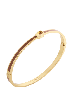 Coach Minimal Hinged Bangle Bracelet, Gold - view 2, Gold