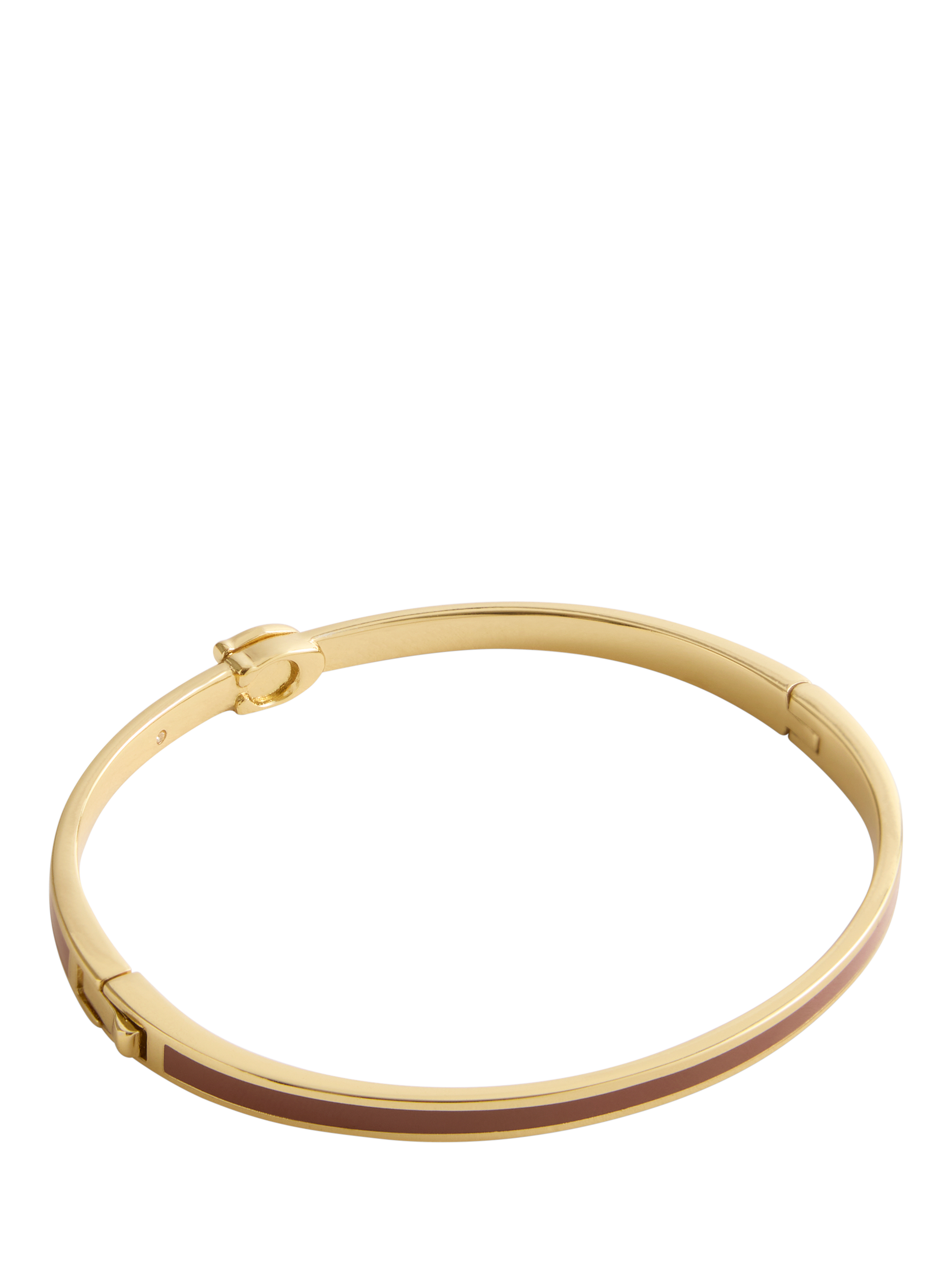 Product image 3 of 4, which shows Coach Minimal Hinged Bangle Bracelet, Gold
