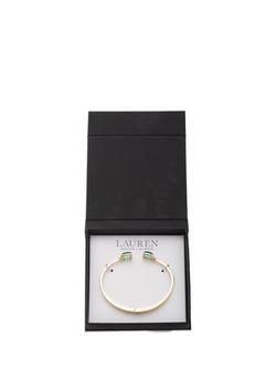 Lauren Ralph Lauren Crystal Bangle - view 2, Gold/Green