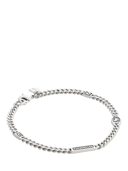 Coach Rexy Dino Curb Chain Link Bracelet, Antique Silver, Antique Silver