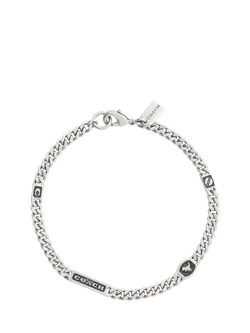 Coach Rexy Dino Curb Chain Link Bracelet, Antique Silver - view 2, Antique Silver