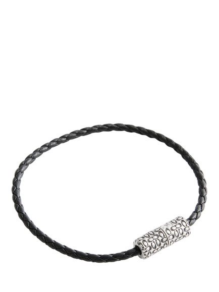 Coach Leather Woven Bracelet, Antique Silver, Antique Silver