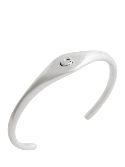 Coach Signet Cuff Bracelet, Antique Silver - view 2, Antique Silver