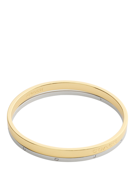Coach Duo Bangle Bracelet Set, Pack of 2, Twotone, Twotone