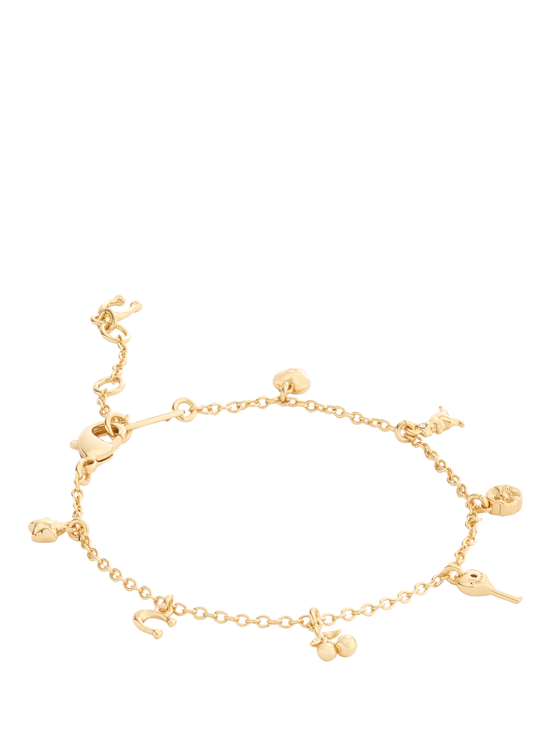 Product image 1 of 2, which shows Coach Chain Link Charm Bracelet, Gold