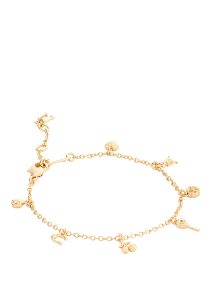 Coach Chain Link Charm Bracelet, Gold, Gold