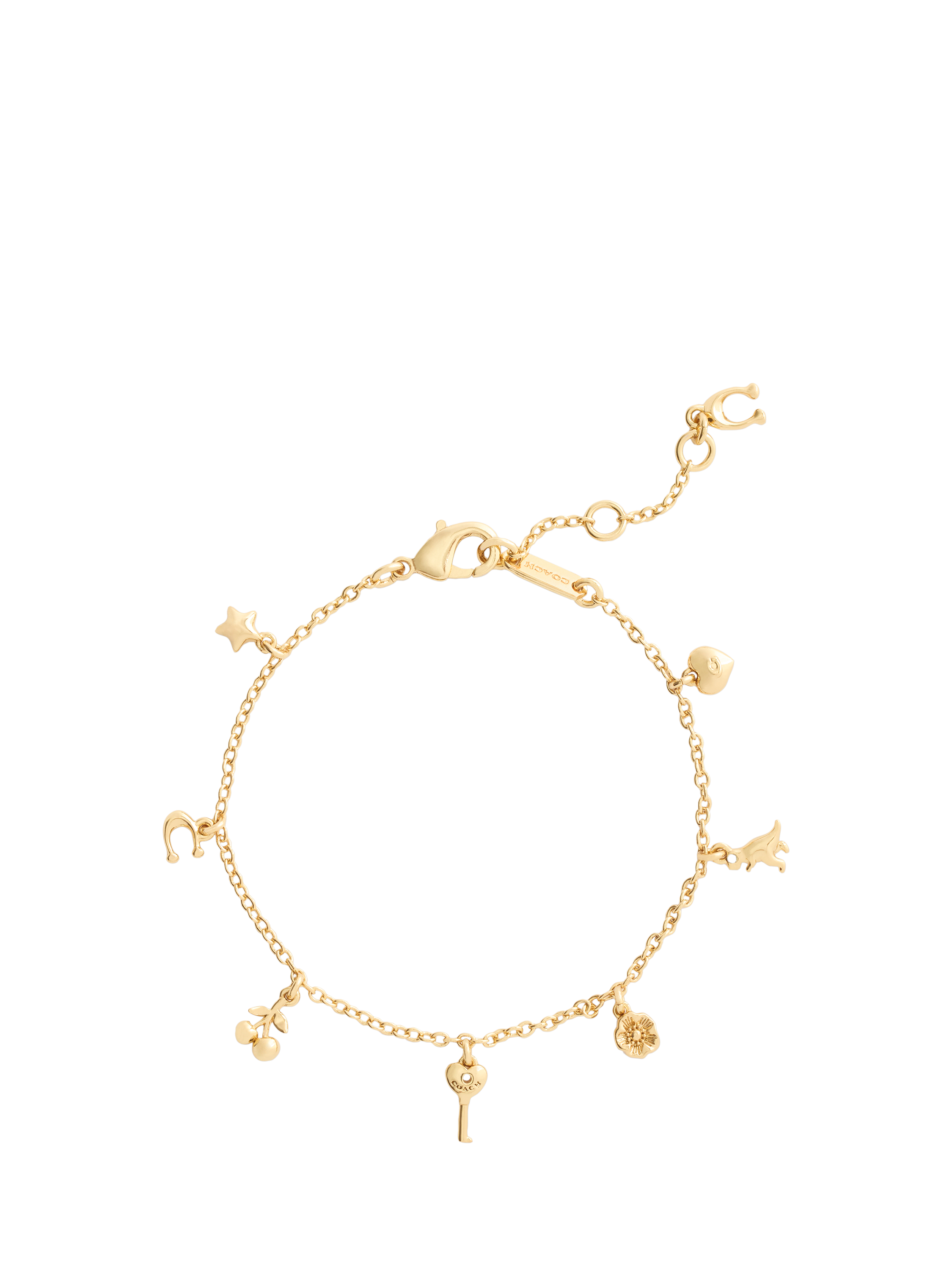 Product image 2 of 2, which shows Coach Chain Link Charm Bracelet, Gold