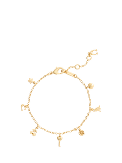 Coach Chain Link Charm Bracelet, Gold - view 2, Gold