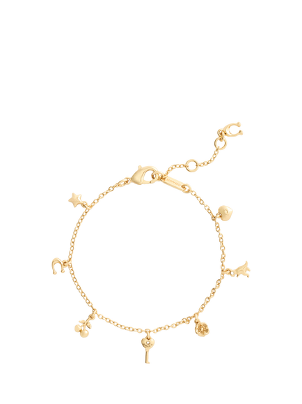 Coach Chain Link Charm Bracelet, Gold - view 2, Gold