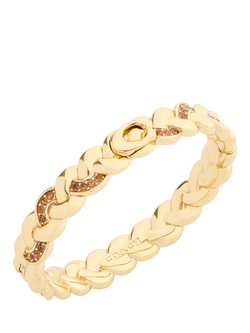 Coach Braided Hinged Bangle Bracelet, Gold - view 2, Gold