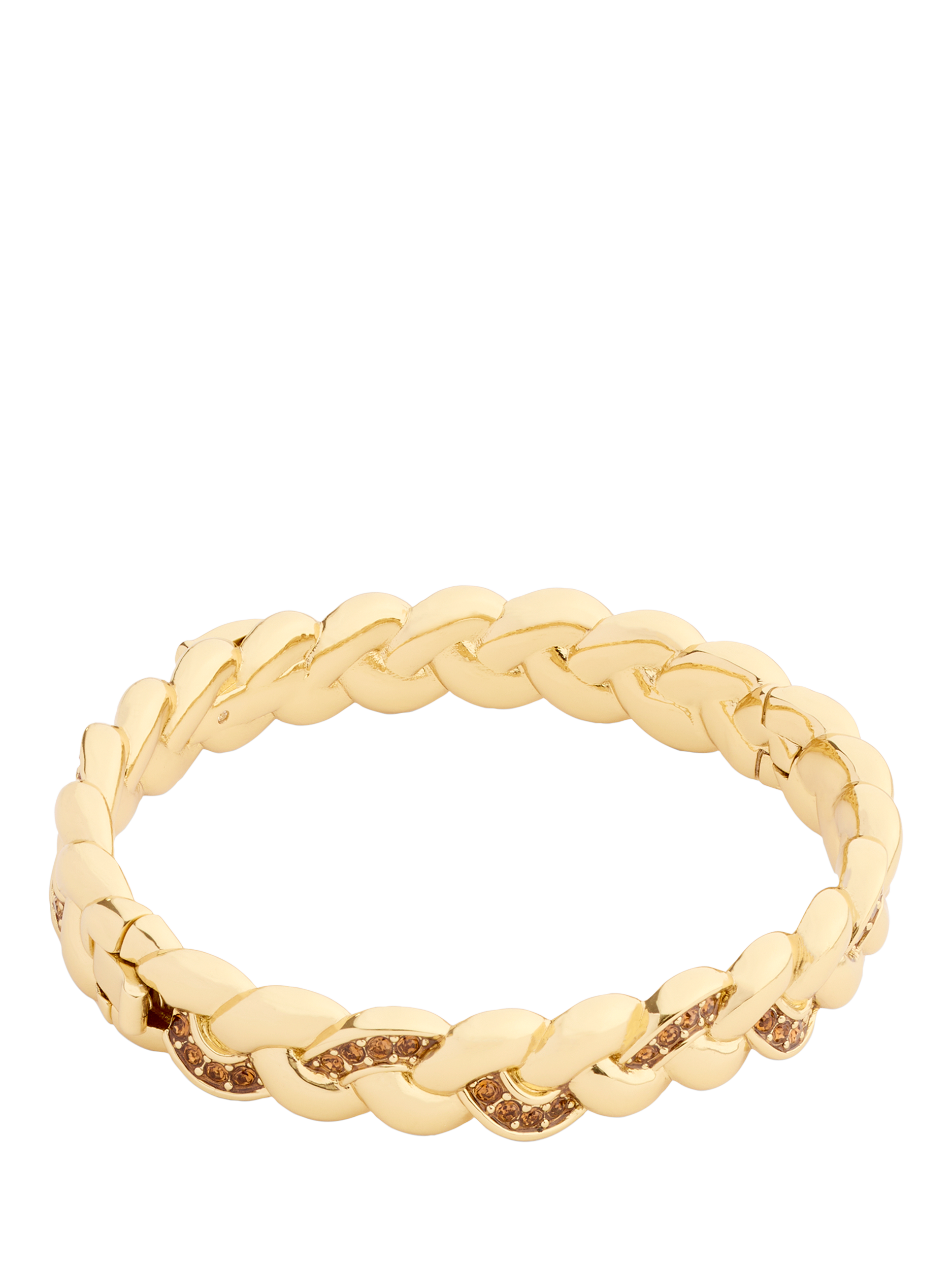 Product image 3 of 5, which shows Coach Braided Hinged Bangle Bracelet, Gold