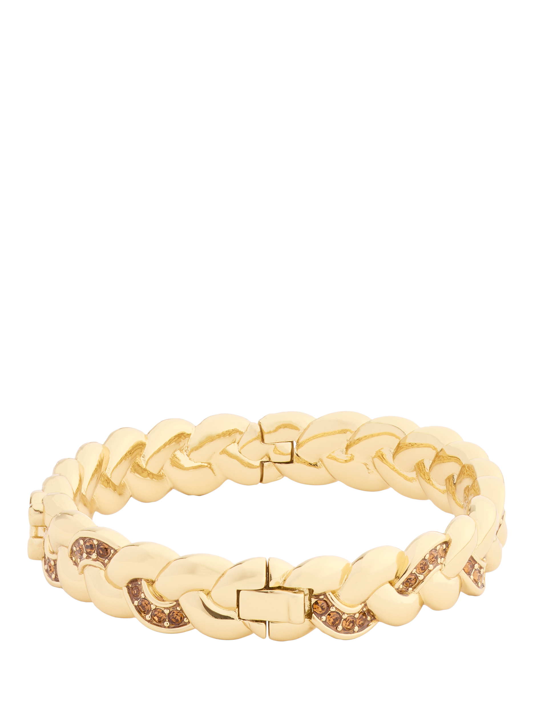 Product image 4 of 5, which shows Coach Braided Hinged Bangle Bracelet, Gold