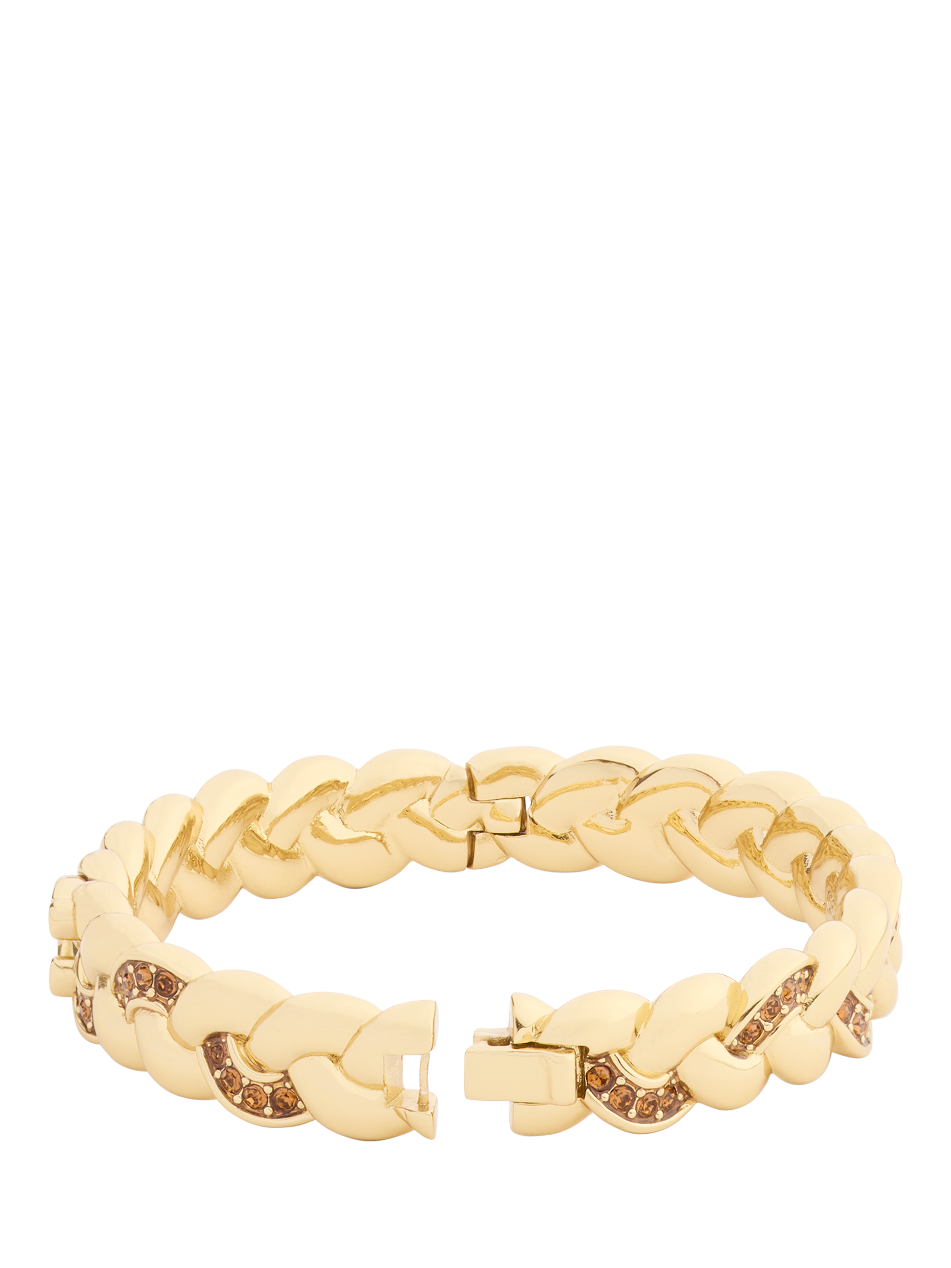 Product image 5 of 5, which shows Coach Braided Hinged Bangle Bracelet, Gold