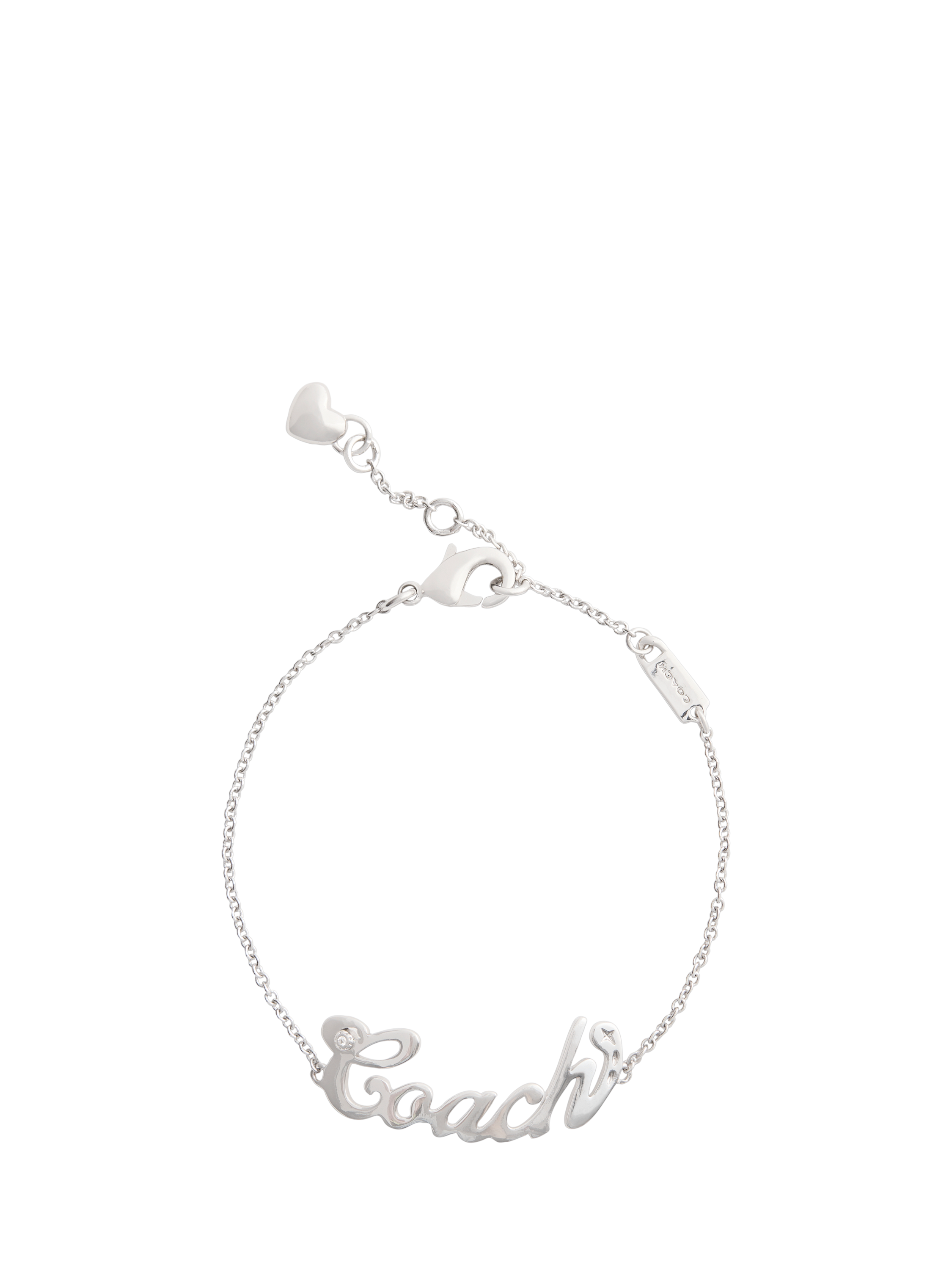 Product image 1 of 2, which shows Coach Name Plate Bracelet, Rhodium