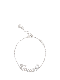 Coach Name Plate Bracelet, Rhodium, Rhodium