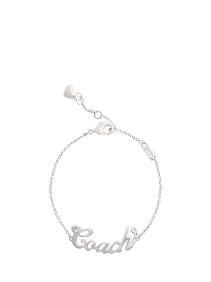 Coach Name Plate Bracelet, Rhodium, Rhodium