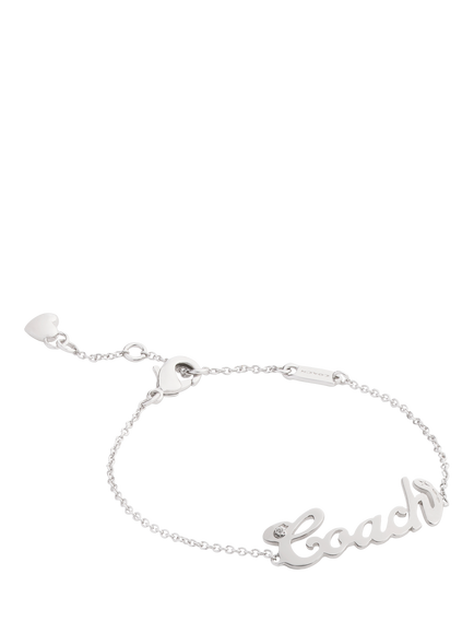 Coach Name Plate Bracelet, Rhodium - view 2, Rhodium