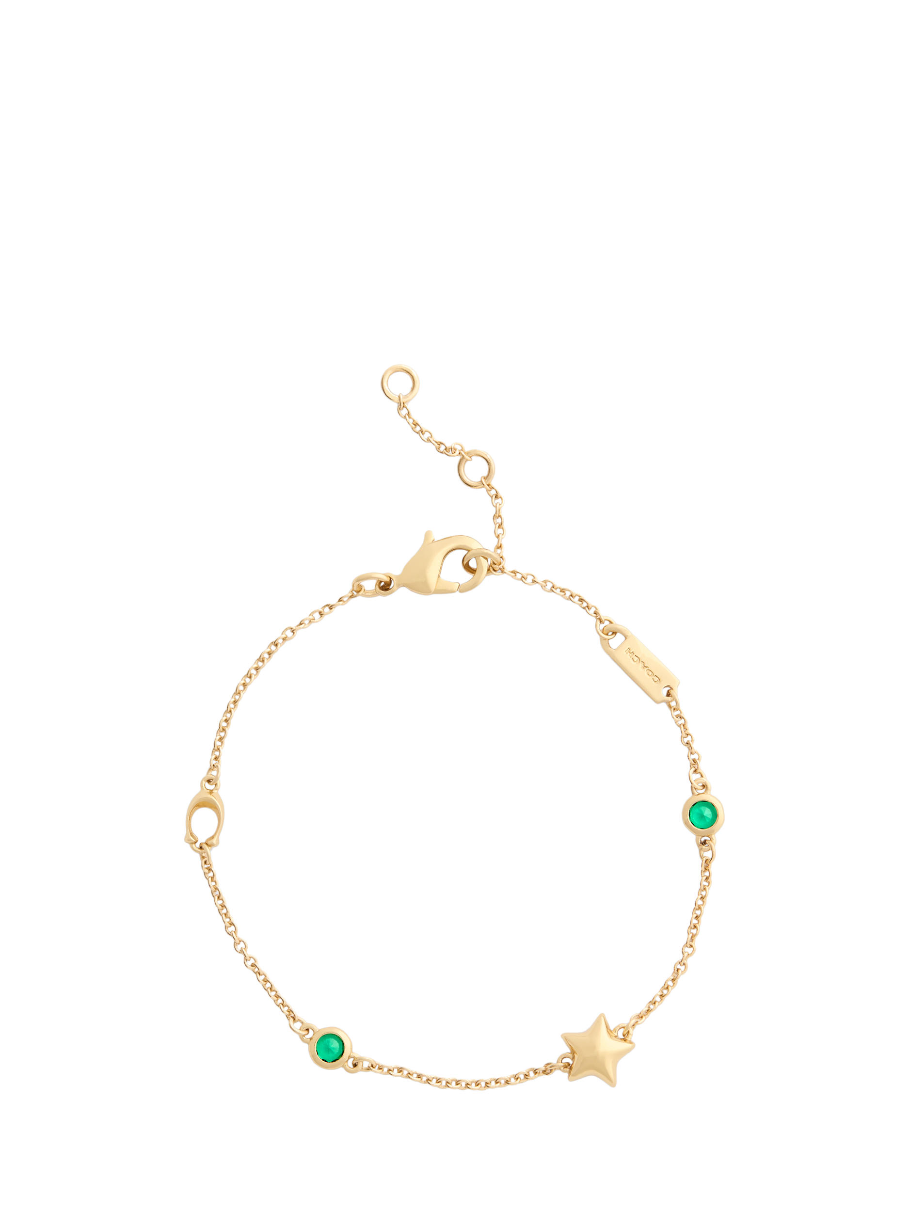 Product image 2 of 3, which shows Coach Chain Link Charm Bracelet, Gold