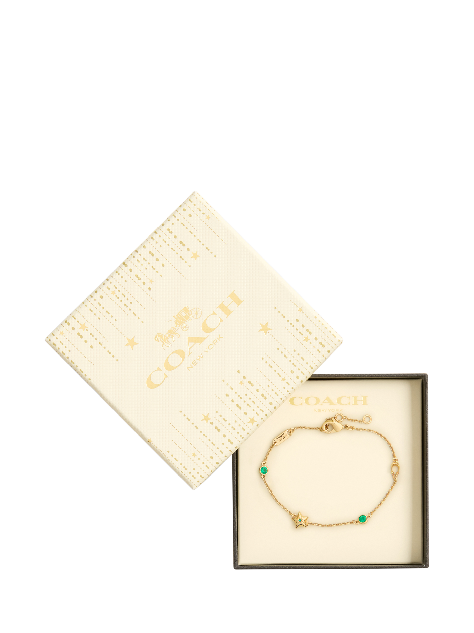 Product image 3 of 3, which shows Coach Chain Link Charm Bracelet, Gold