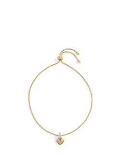 Lauren Ralph Lauren Puffy Heart Toggle Bracelet, Gold, Gold/ Clear