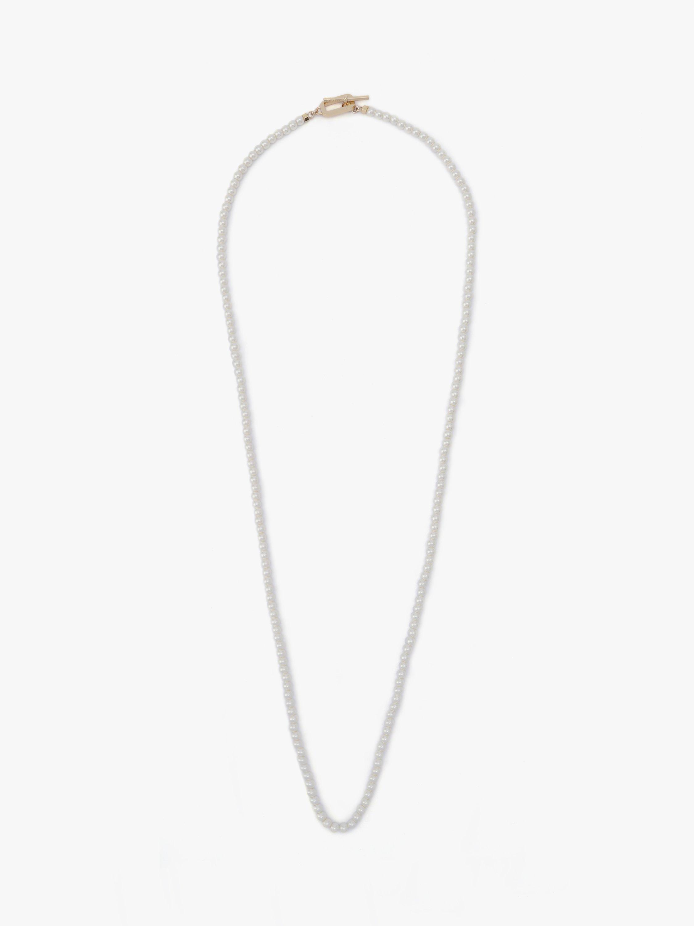 Product image 1 of 4, which shows AllSaints Pearl Strand Necklace, Shiny Gold