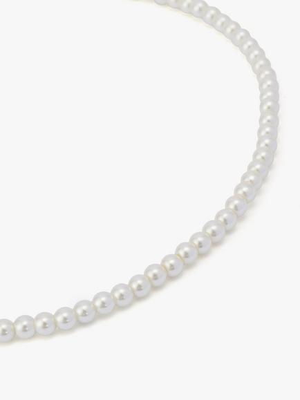 AllSaints Pearl Strand Necklace, Shiny Gold - view 2, Shiny Gold