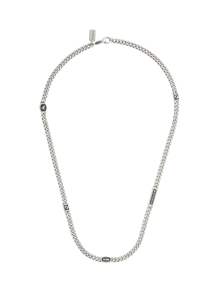 Coach Unisex Curb Chain Strand Necklace, Antique Silver, Antique Silver